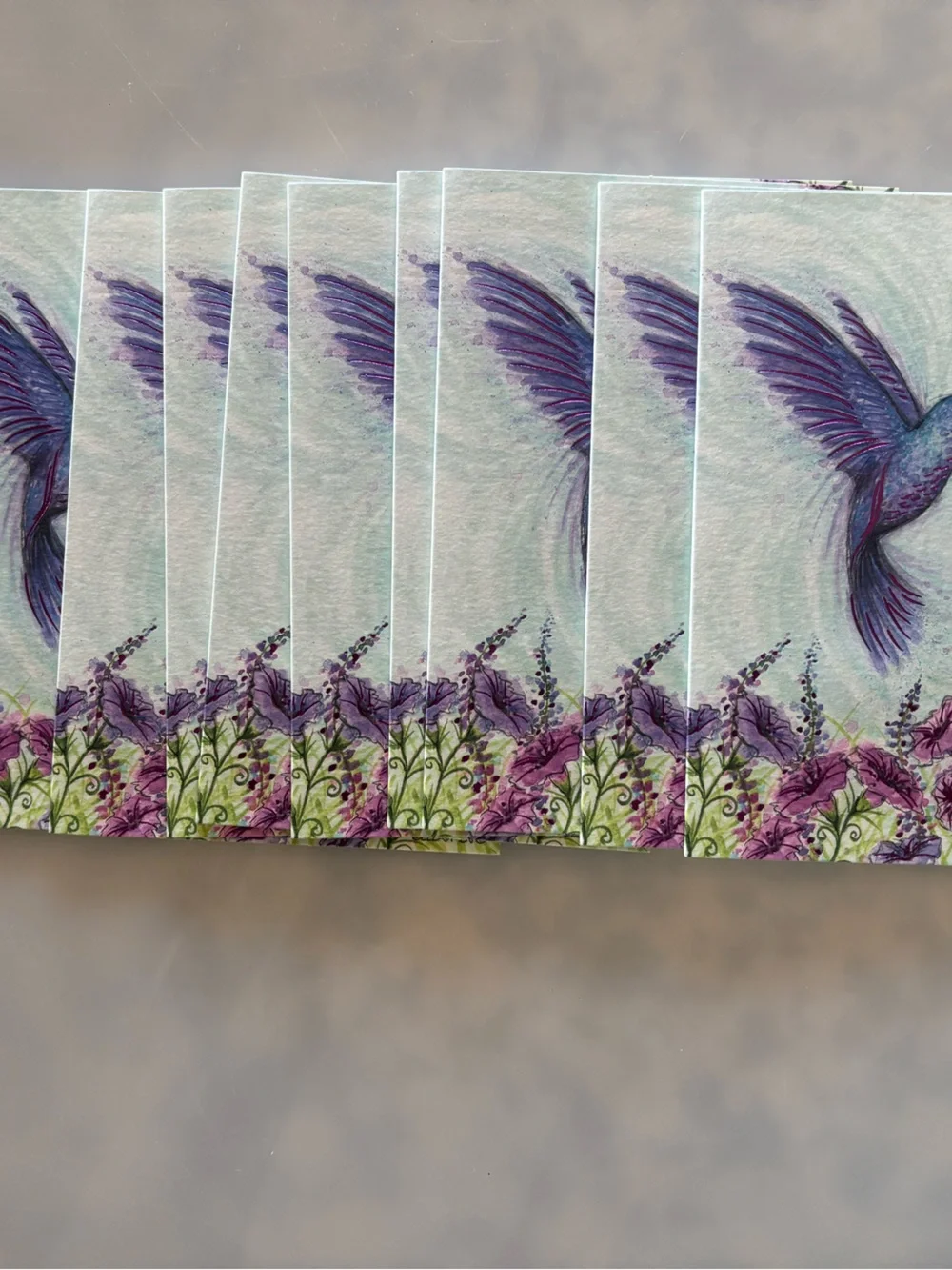 Papyrus Purple Hummingbird and Gold Accent Cocktail Napkins